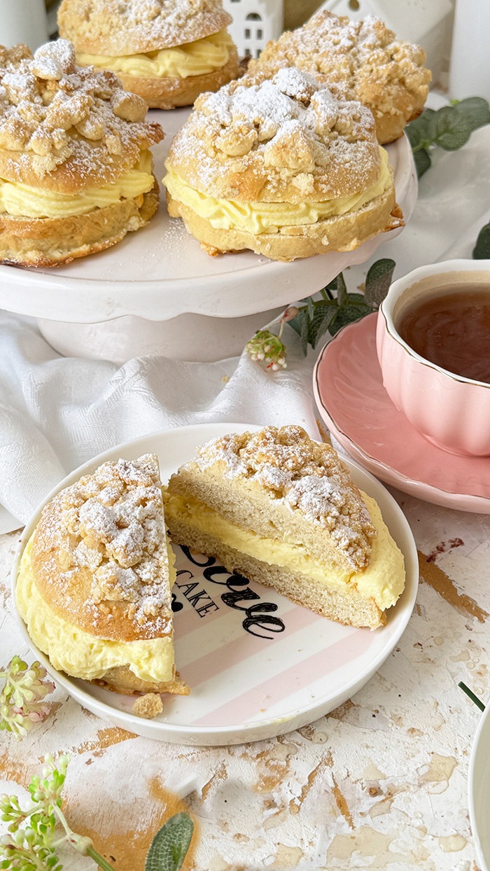 Streuseltaler mit Vanillecreme wie vom Bäcker Rezept.