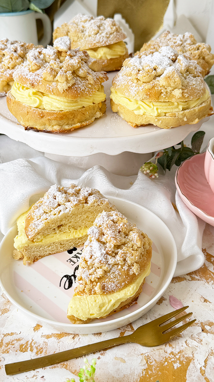 Streuseltaler mit Vanillecreme wie vom Bäcker Rezept.